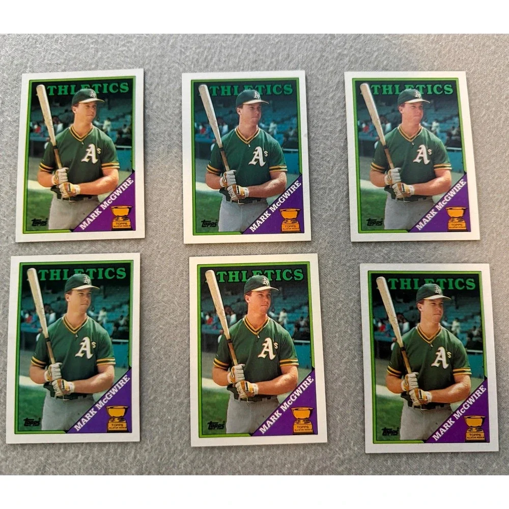 Mark McGwire 1988 Topps #580 Baseball Card Lot of 6 A's All-Star Rookie Cup